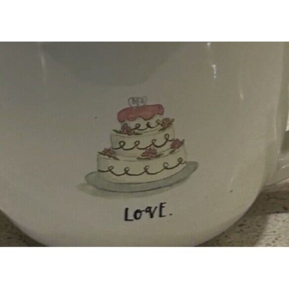 Rae Dunn Coffee Mug Artisan Collection Wedding Cake Love Mug Pink White - Picture 7 of 7